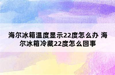 海尔冰箱温度显示22度怎么办 海尔冰箱冷藏22度怎么回事